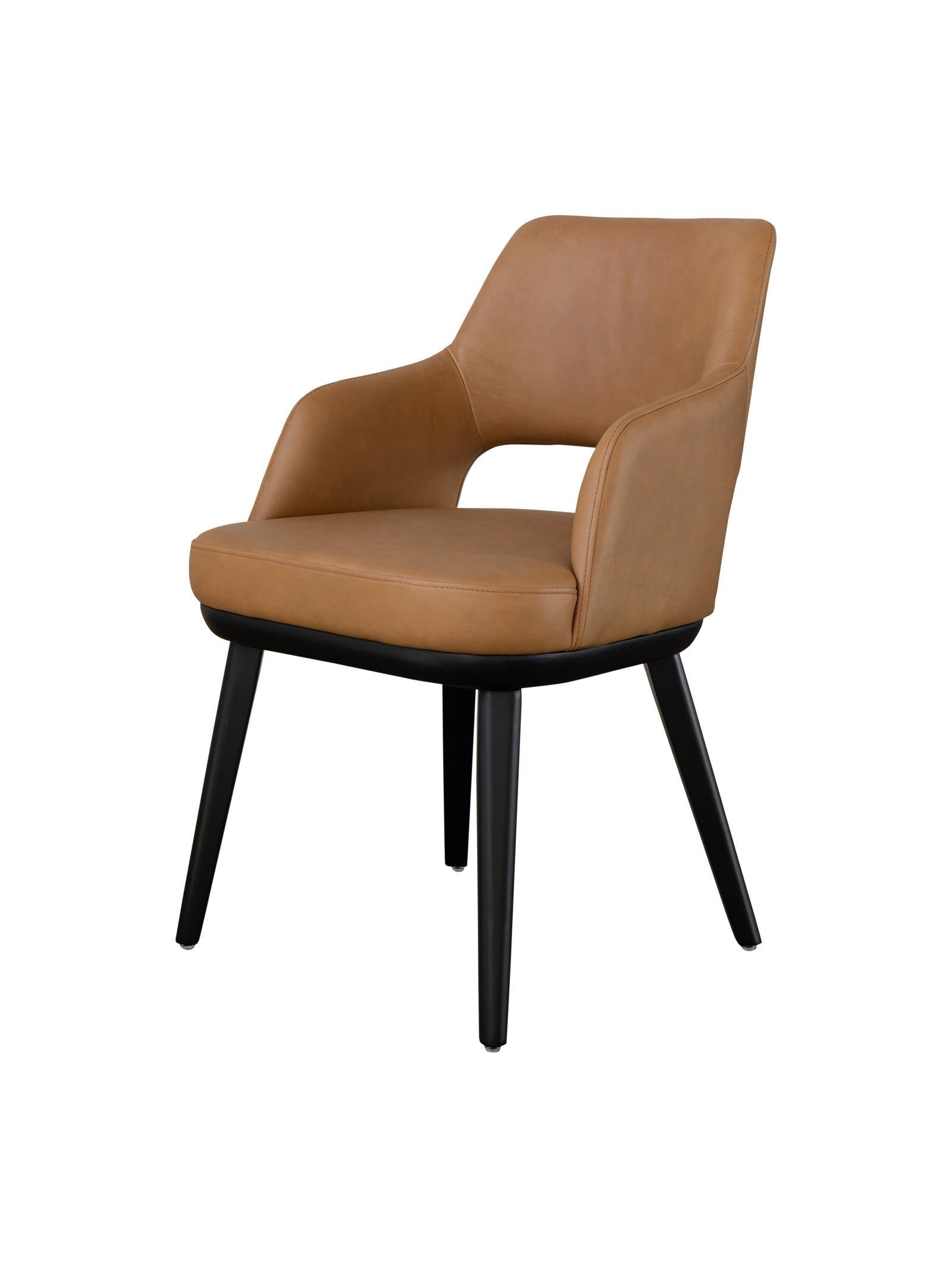 Churchill Leather Dining Chair  Amber