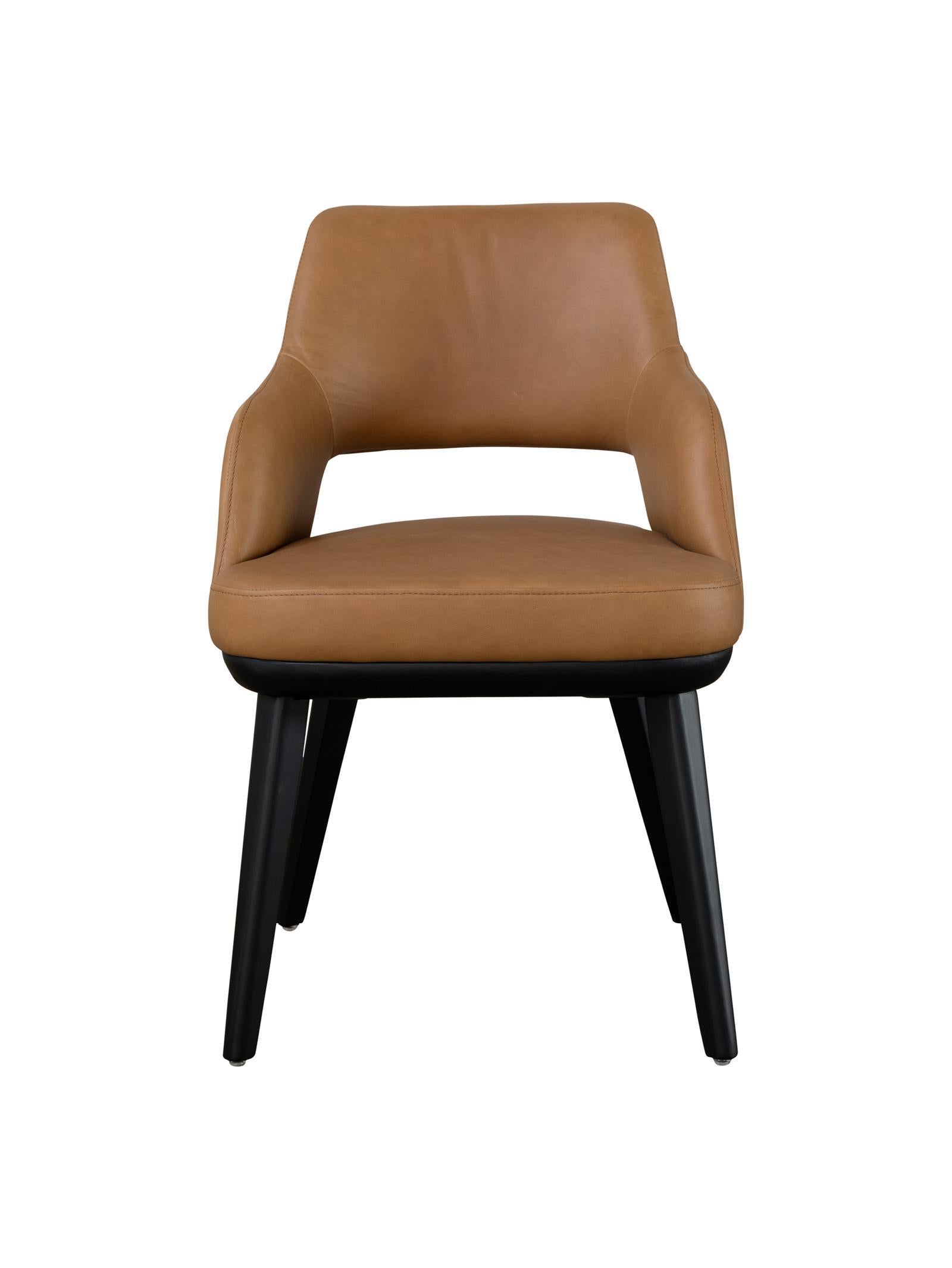 Churchill Leather Dining Chair  Amber