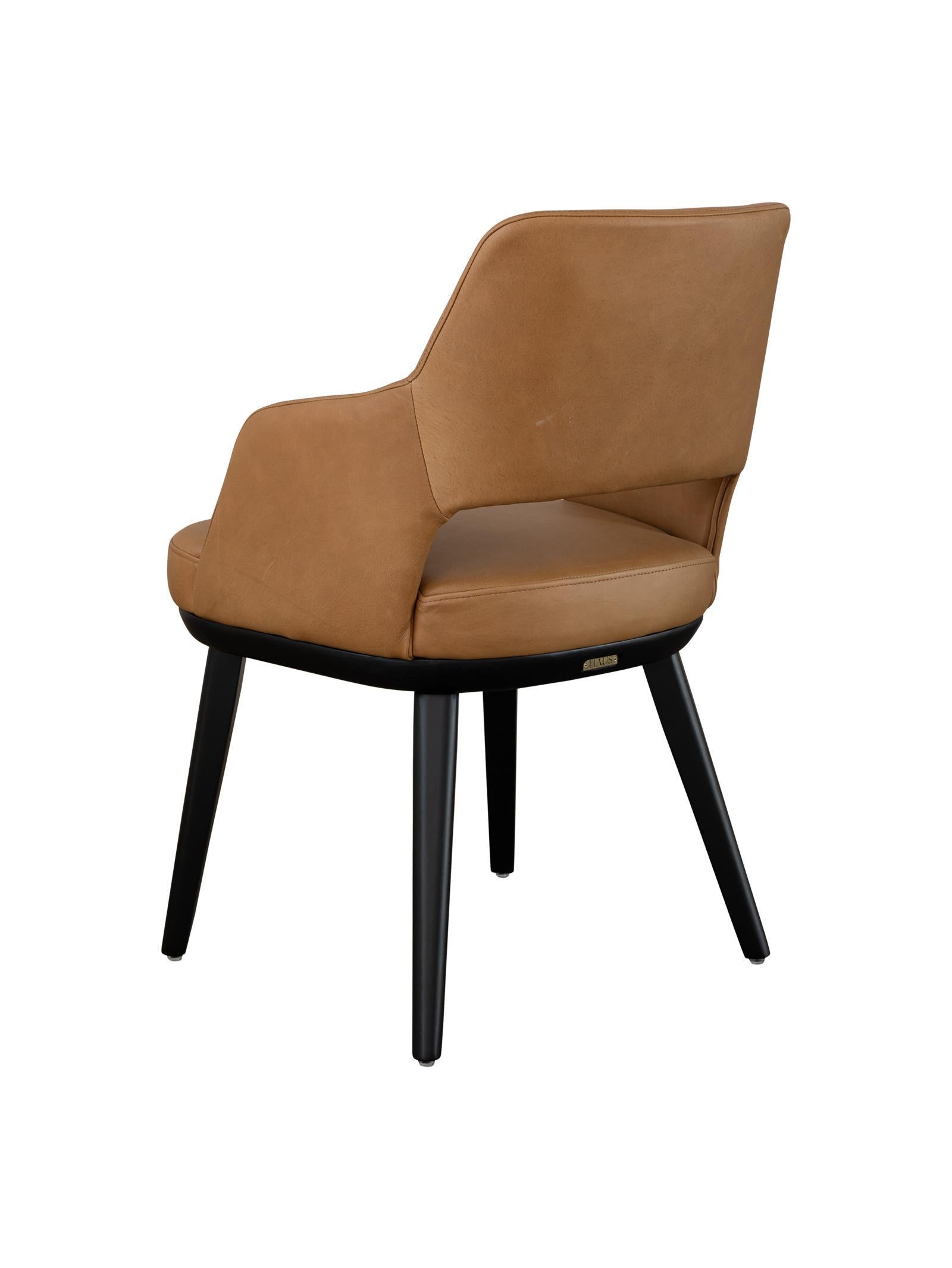 Churchill Leather Dining Chair  Amber