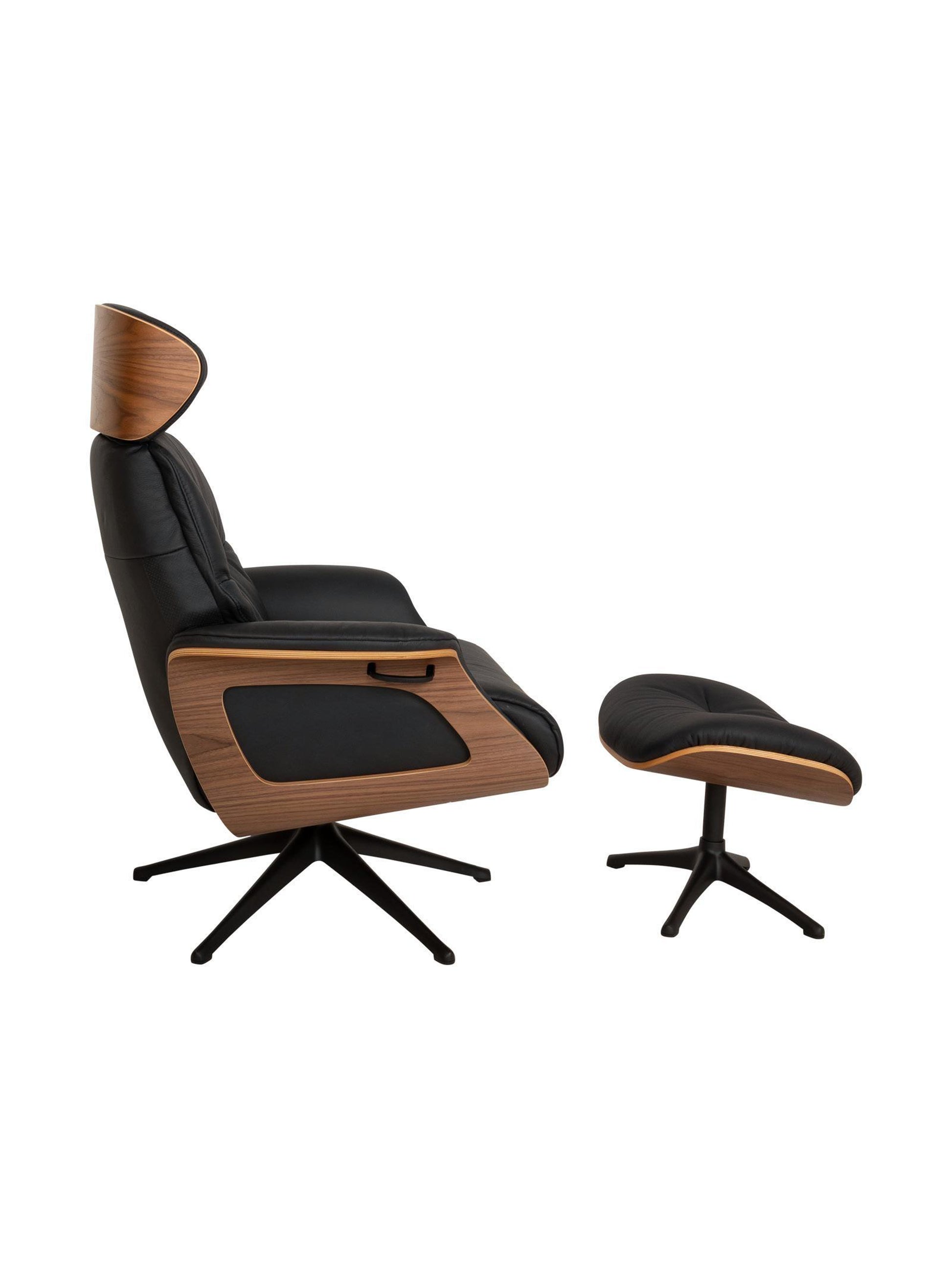 Duke Leather Occasional Chair Set  Obsidian