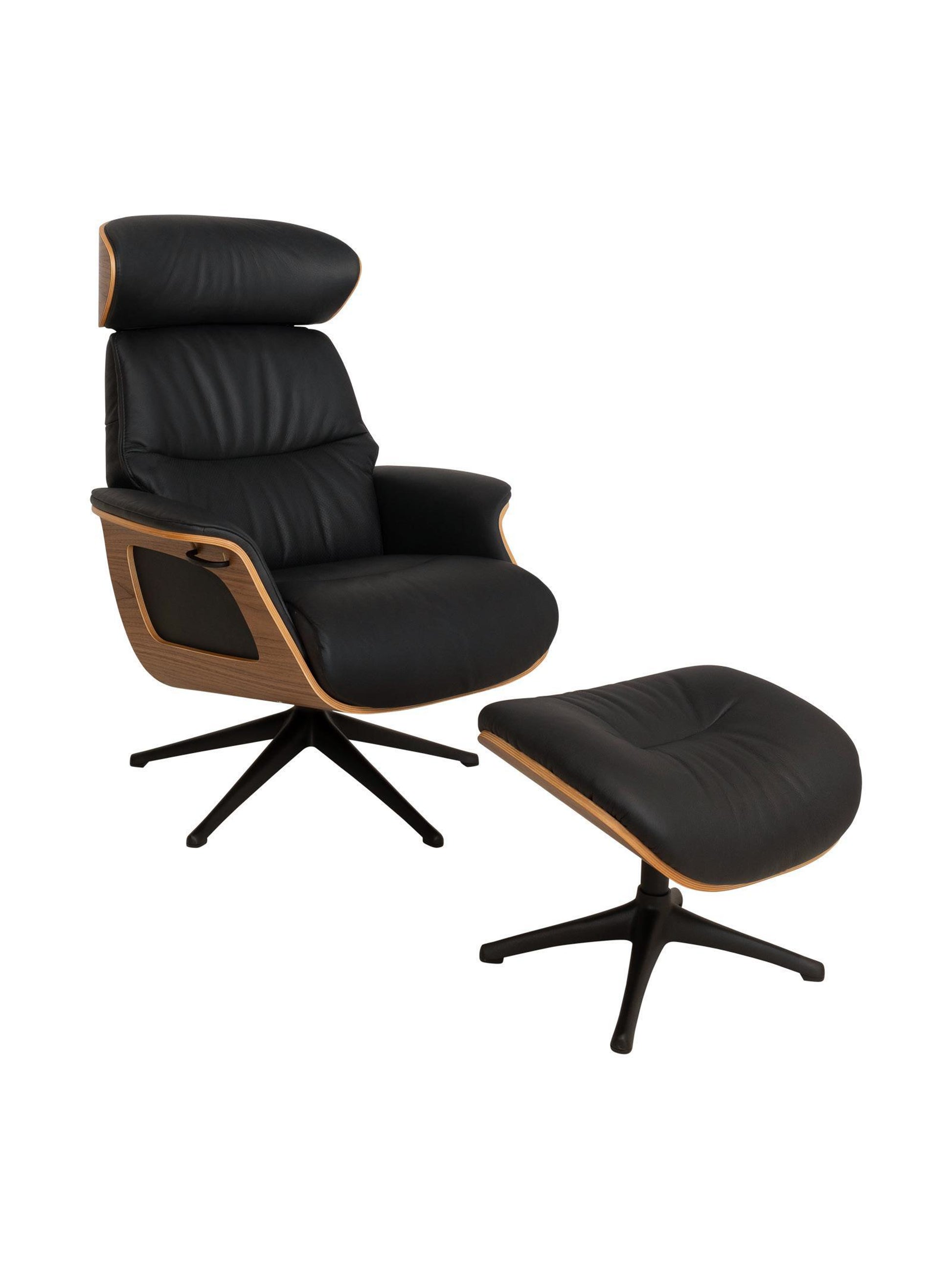 Duke Leather Occasional Chair Set  Obsidian